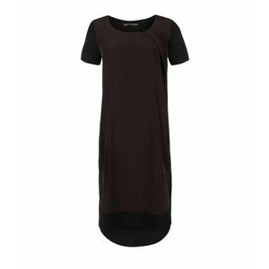 All Saints Lacyn Color Block Dress Black Brown 4 S